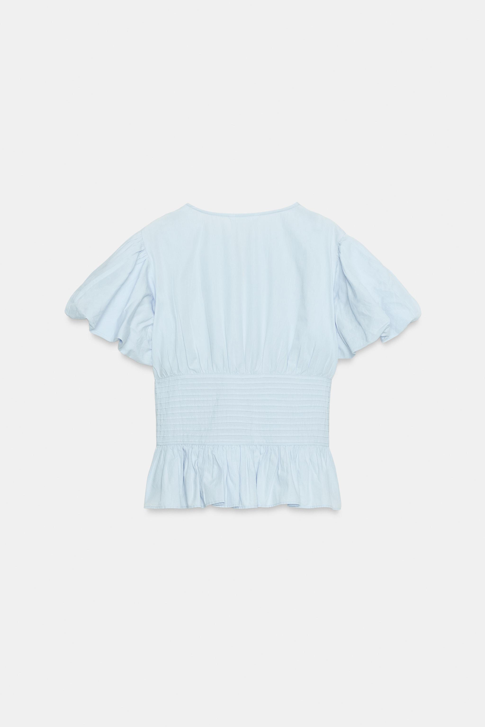 PUFF SLEEVE PINTUCK BLOUSE